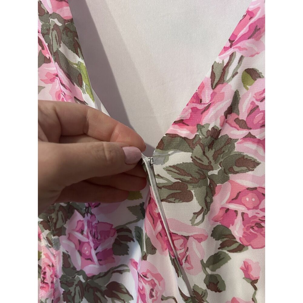 NWOT Betsey Johnson Floral Midi Wrap Dress Size 10 Romantic Boho - Picture 7 of 9